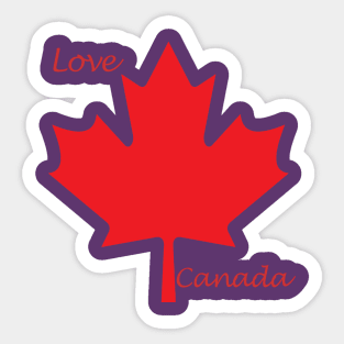 Love Canada Maple Leaf Sticker